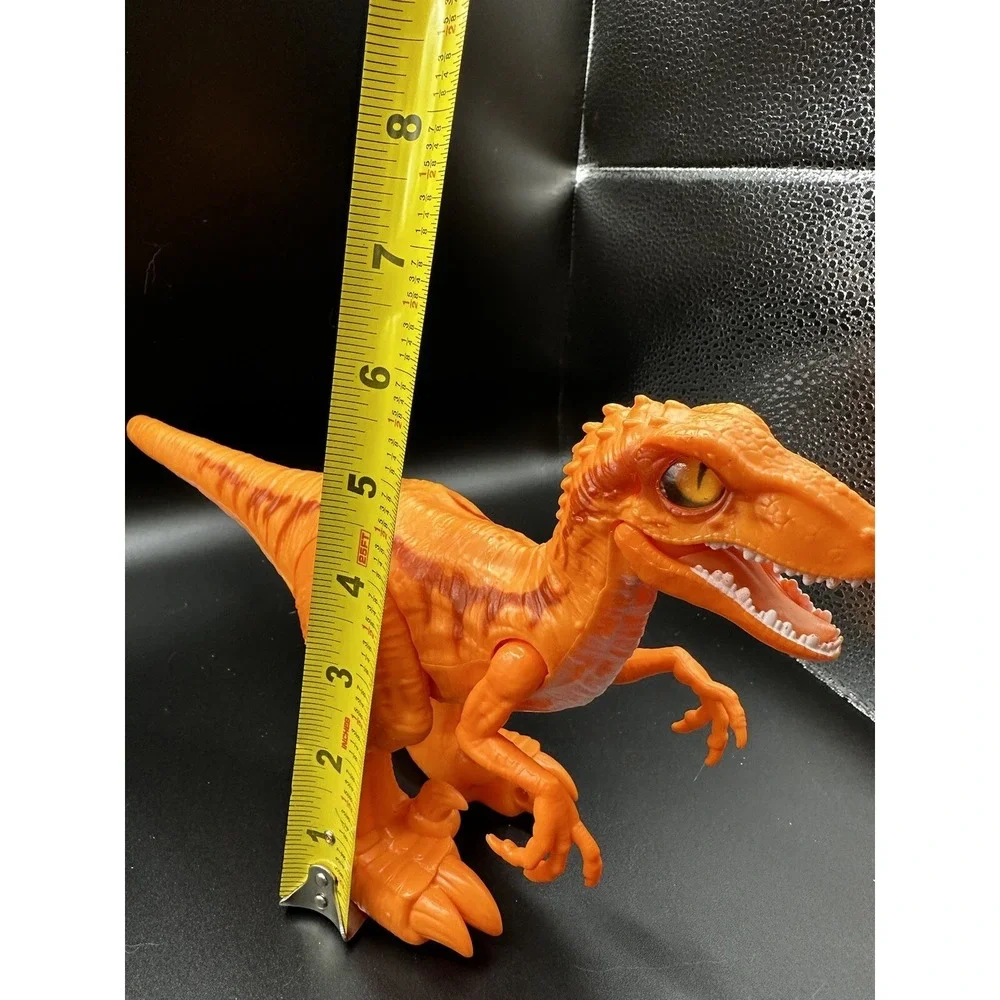 Zuru‎ Robo Alive Dino Wars Attacking Velociraptor Orange Walks Lights Up Chomps